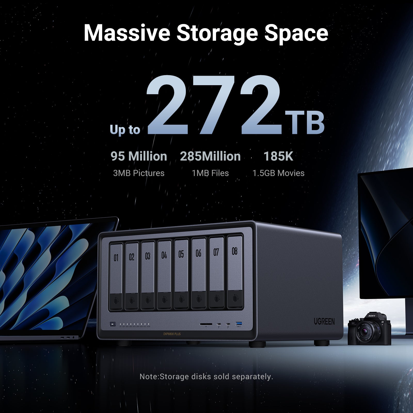 UGREEN 8-Bay NAS Server | Massive 256TB Storage & 10GbE Ports